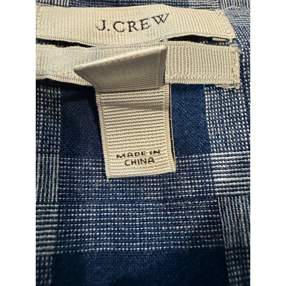 J.Crew Womens Blue Plaid Boy Fit  Cotton Long Sleeve Button Down Shirt Size 10 - Picture 10 of 11